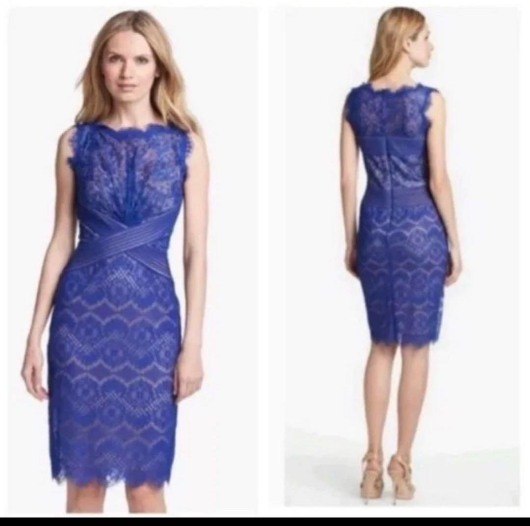 TADASHI SHOJ ロイヤルブルー　レースワンピース