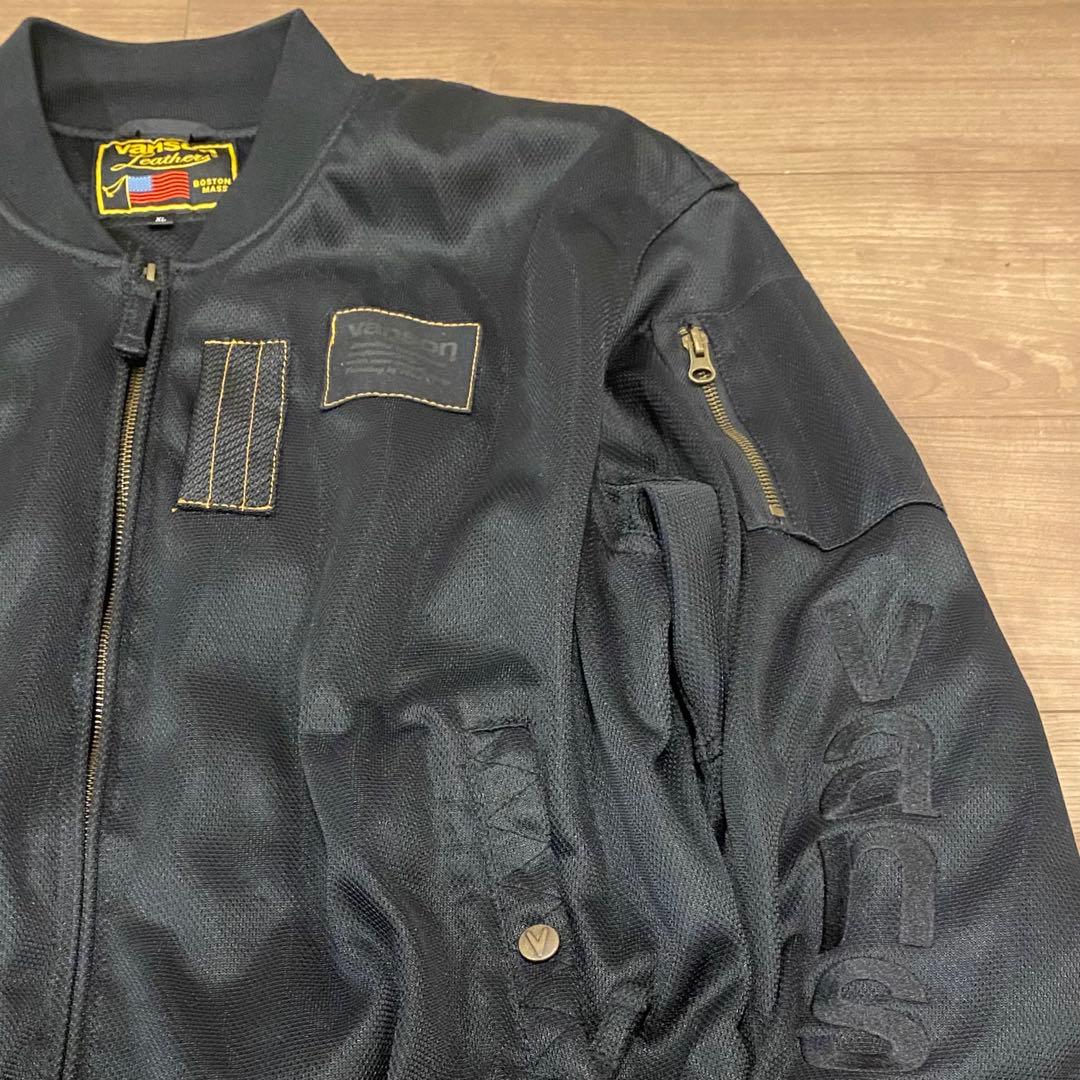 春夏 VANSON メッシュ ジャケット ブラック vs578rs XL MA1