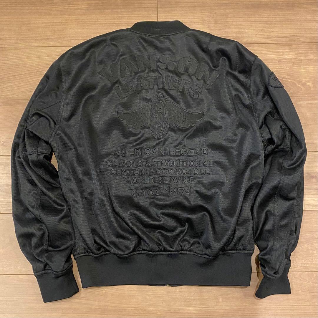 春夏 VANSON メッシュ ジャケット ブラック vs578rs XL MA1