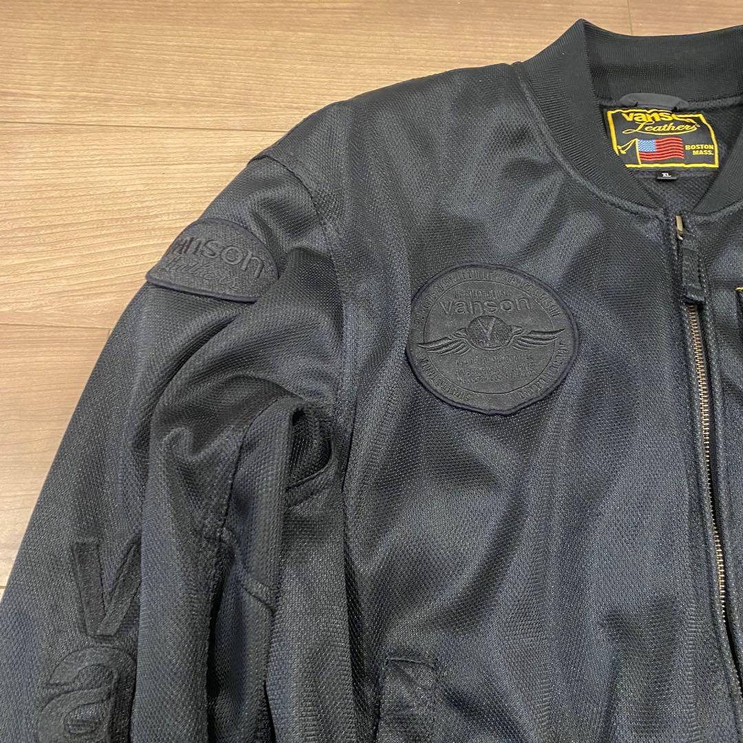 春夏 VANSON メッシュ ジャケット ブラック vs578rs XL MA1