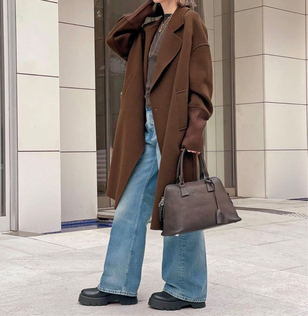 ★美品★ 【LOU ANDREA/ルーアンドレア】 RIB WOOL COAT