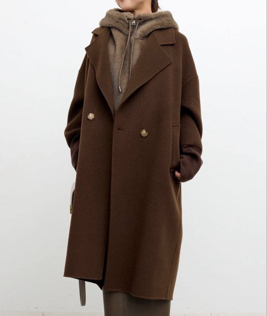 ★美品★ 【LOU ANDREA/ルーアンドレア】 RIB WOOL COAT