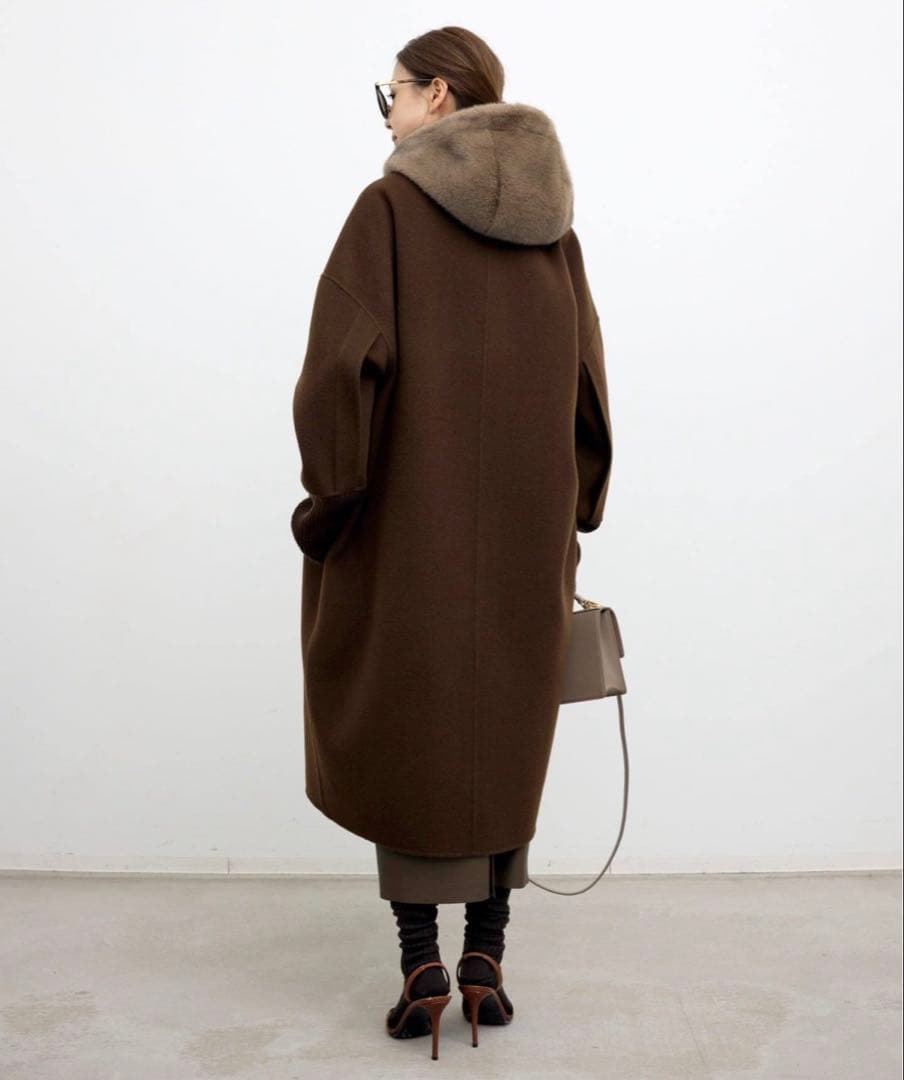 ★美品★ 【LOU ANDREA/ルーアンドレア】 RIB WOOL COAT
