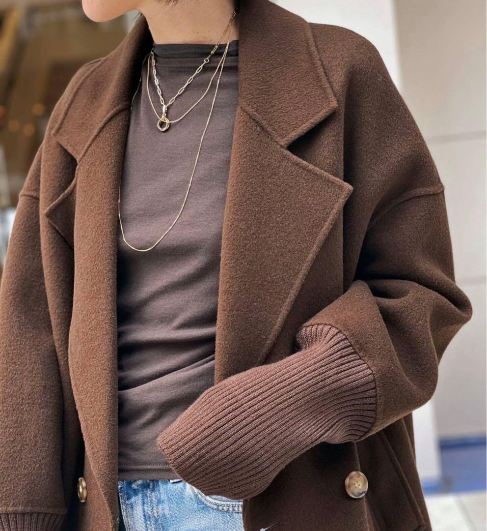 ★美品★ 【LOU ANDREA/ルーアンドレア】 RIB WOOL COAT