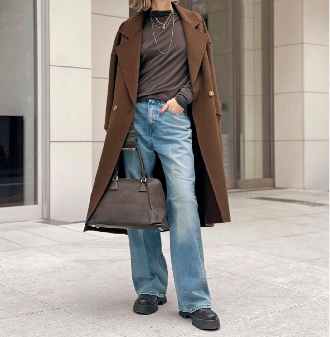 ★美品★ 【LOU ANDREA/ルーアンドレア】 RIB WOOL COAT