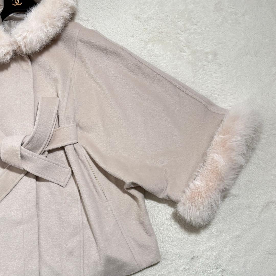 rienda ウールMIXフードポンチョコート　フード　秋冬　ベージュ