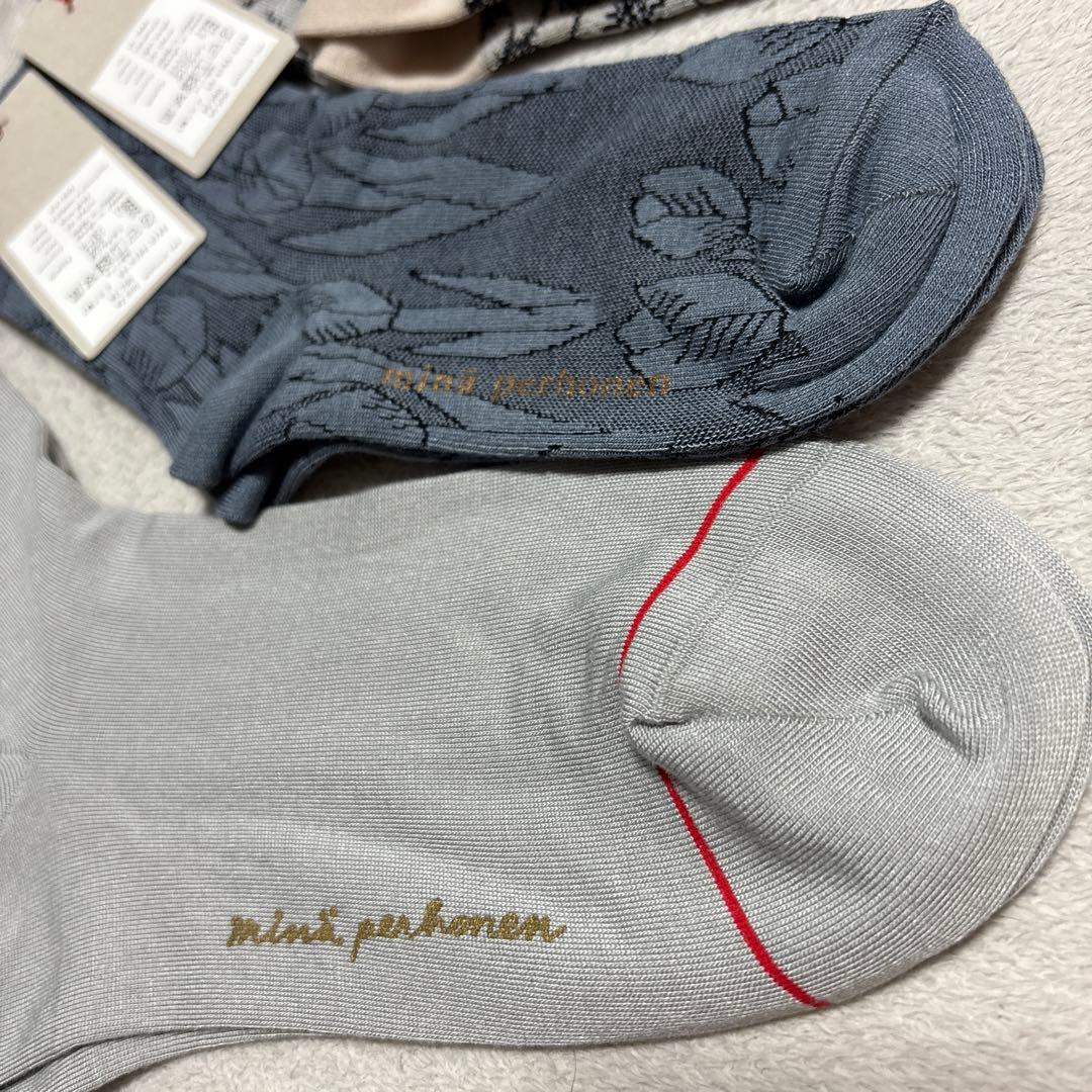 ミナペルホネンソックス3足set hanakaze chou cho