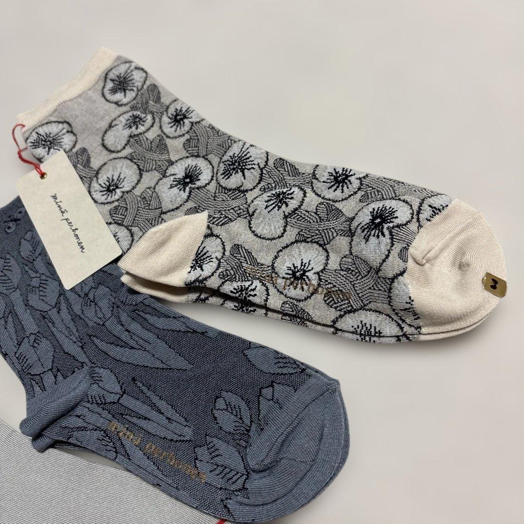 ミナペルホネンソックス3足set hanakaze chou cho