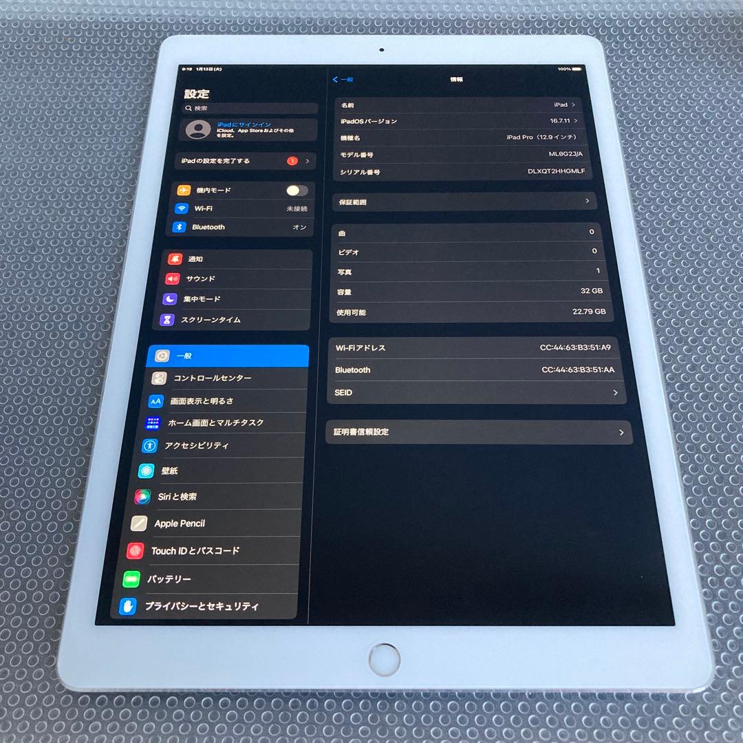 744【早い者勝ち】美品☆電池新品☆iPad Pro 32GB 12.9インチ☆