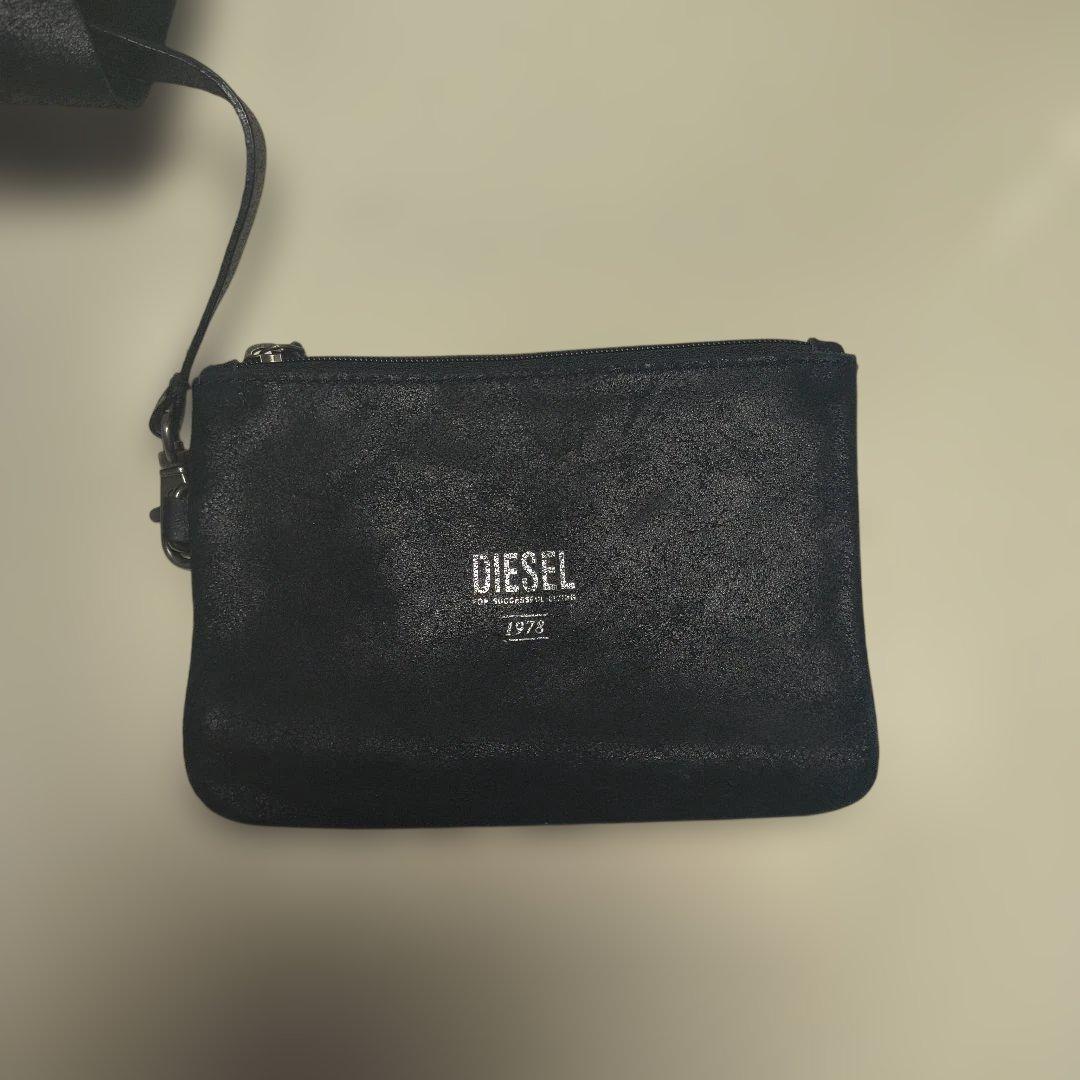 DIESEL ブラック トートバッグ ポーチ付き