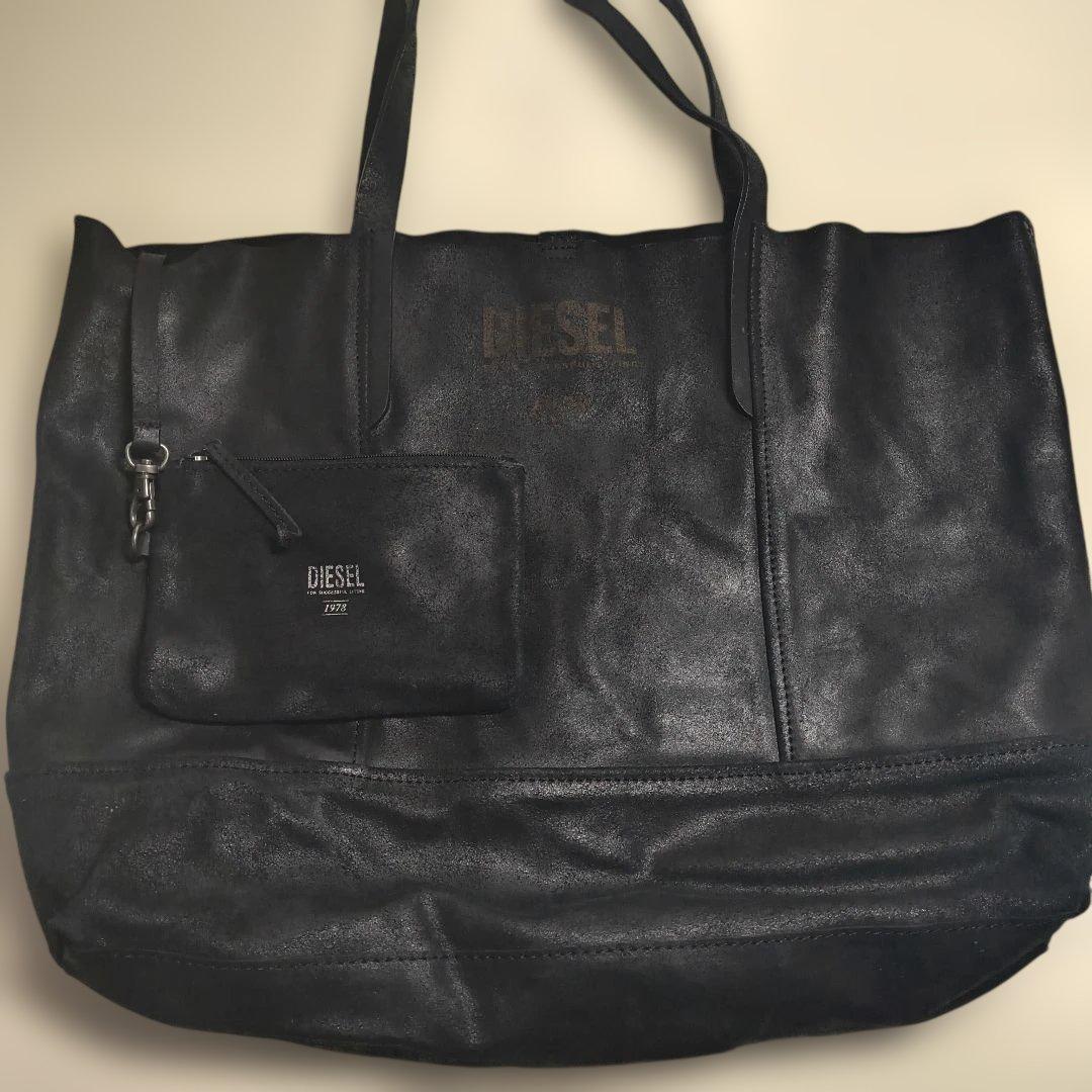 DIESEL ブラック トートバッグ ポーチ付き