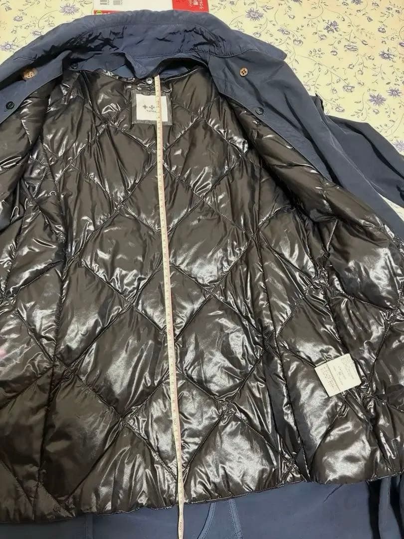 TTRASタトラス　トレンチコート　インナーダウン付き　紺　美品　スタイリッシュ