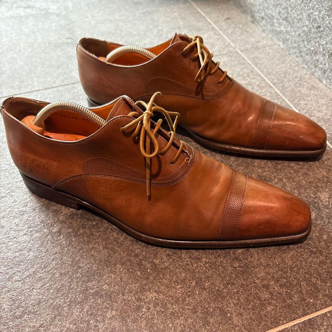 サントーニ　ブラウンレザー ビジネスシューズ