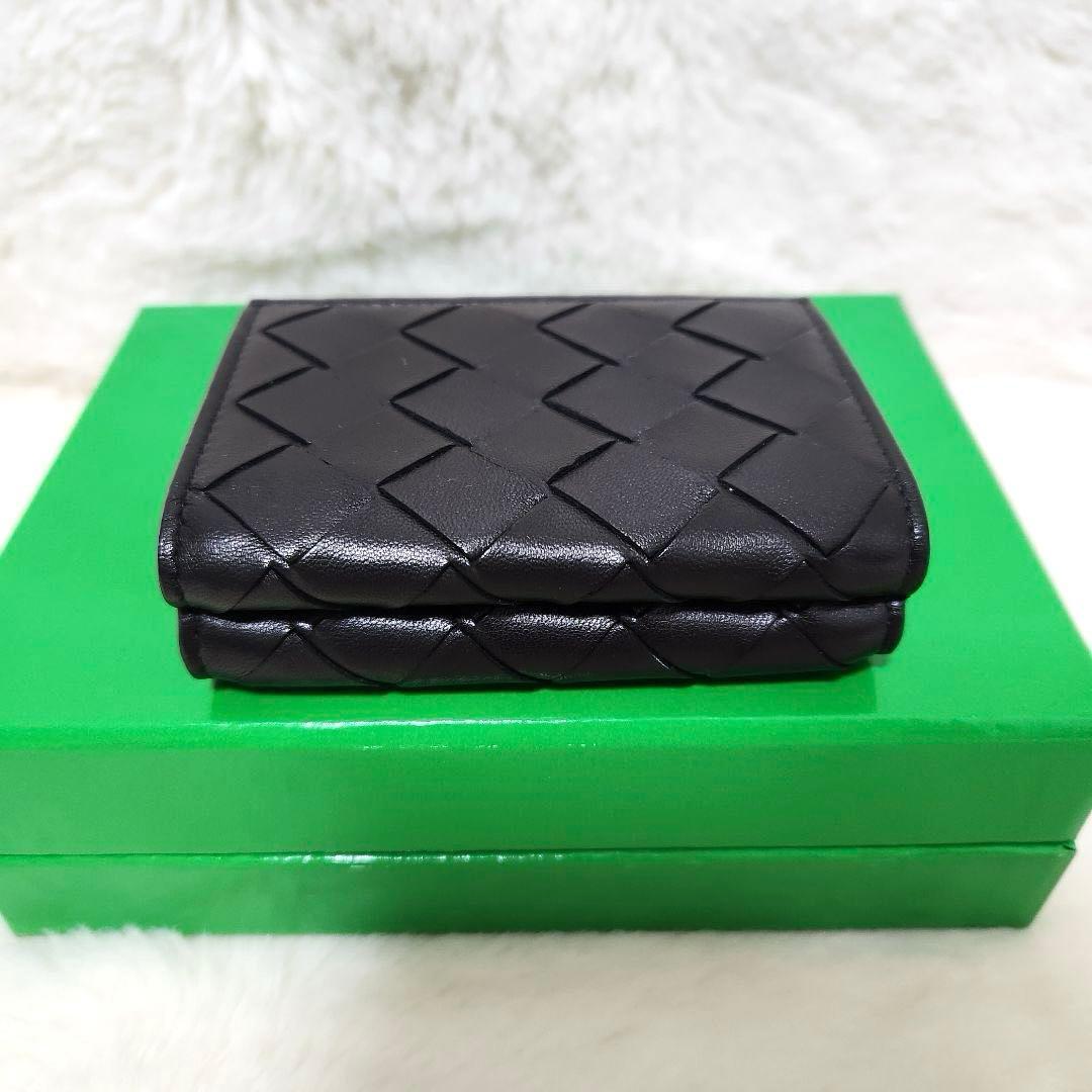 ✨未使用保管品　RFID搭載✨ボッテガ　三つ折り　イントレチャート　ブラック　黒