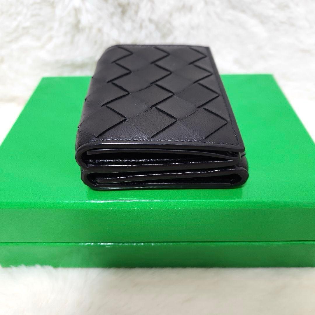 ✨未使用保管品　RFID搭載✨ボッテガ　三つ折り　イントレチャート　ブラック　黒