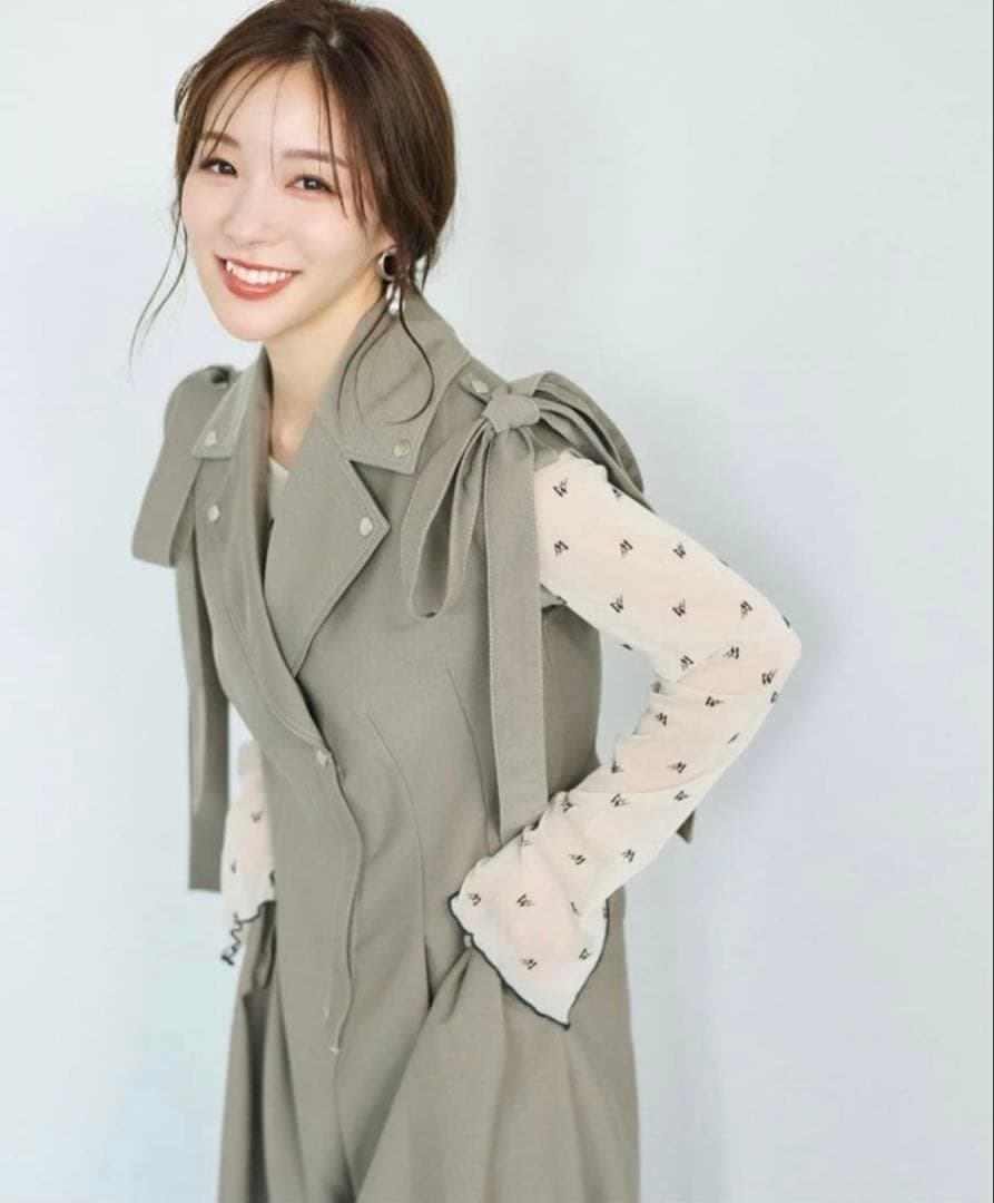 【aimeine】肩リボン付きオールインワン