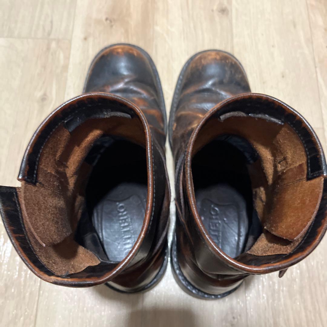 butteroエンジニアブーツ 黒 レザー バックル付き