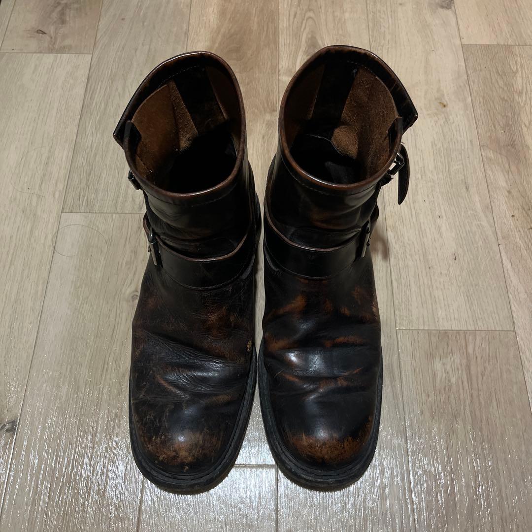 butteroエンジニアブーツ 黒 レザー バックル付き