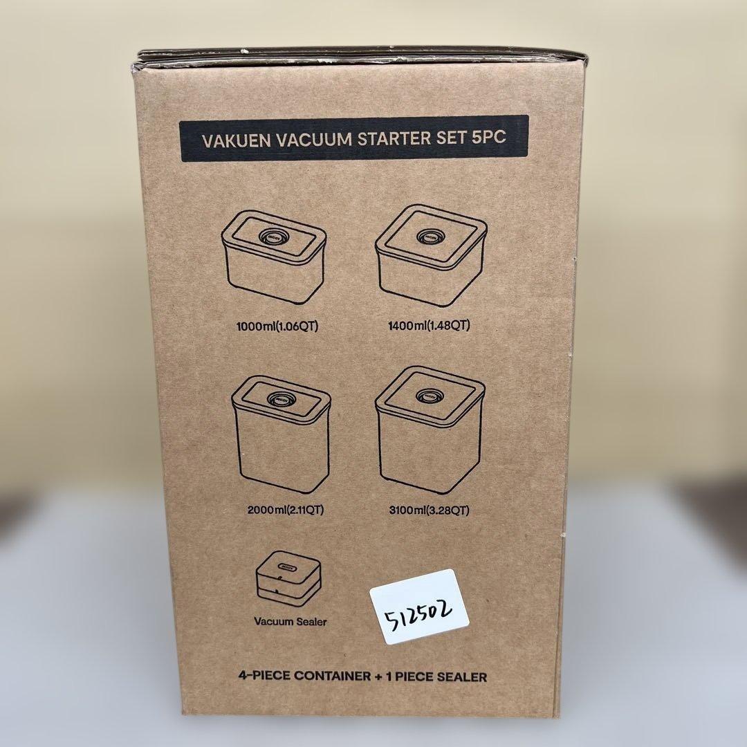512502 VAKUEN 真空保存容器&食品シーラー機スターター5点セット