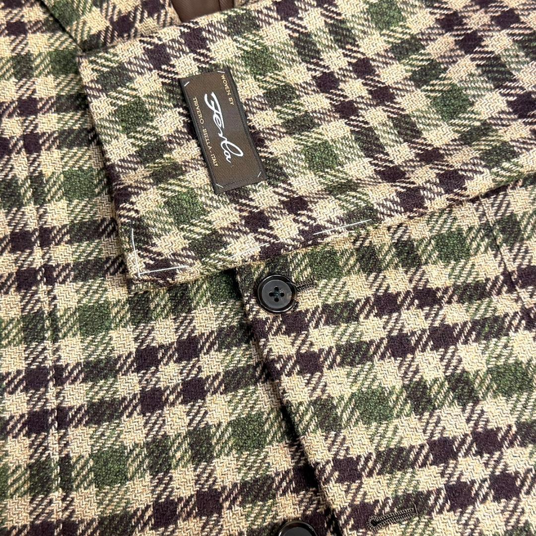 J5069新品ブリッラペルイルグストFERLAシェパードチェックツイードJKT