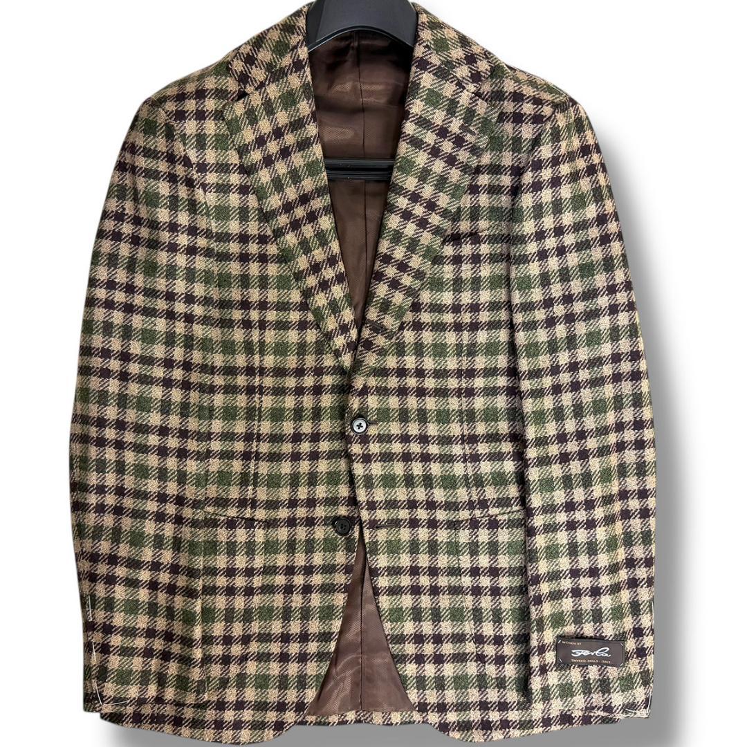 J5069新品ブリッラペルイルグストFERLAシェパードチェックツイードJKT