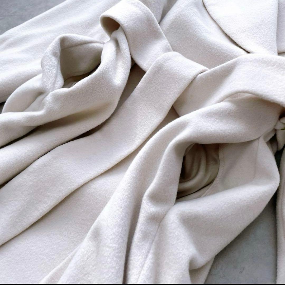 【美品】エストネーション　ベルテッドウールコート　Sサイズ　アイボリー