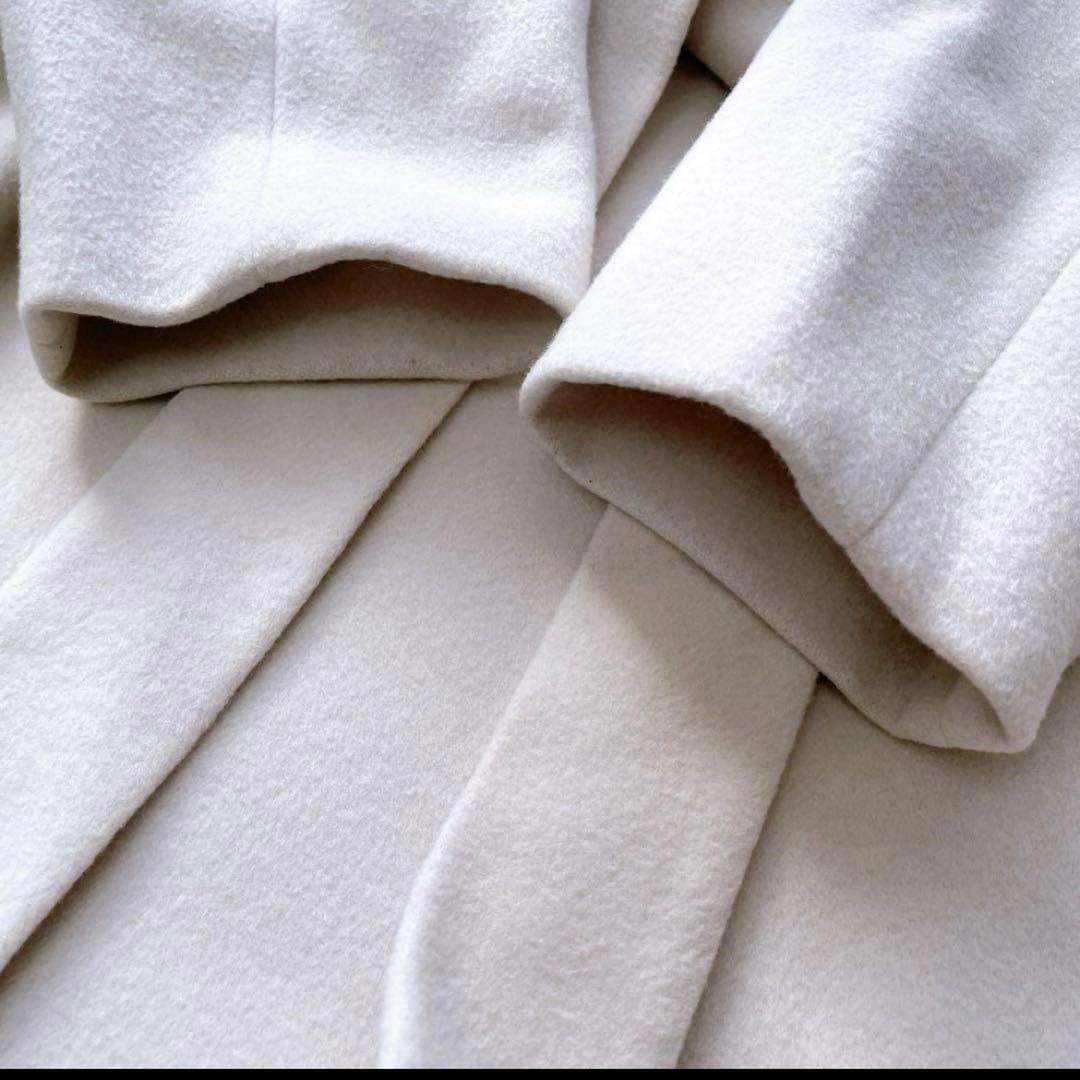 【美品】エストネーション　ベルテッドウールコート　Sサイズ　アイボリー