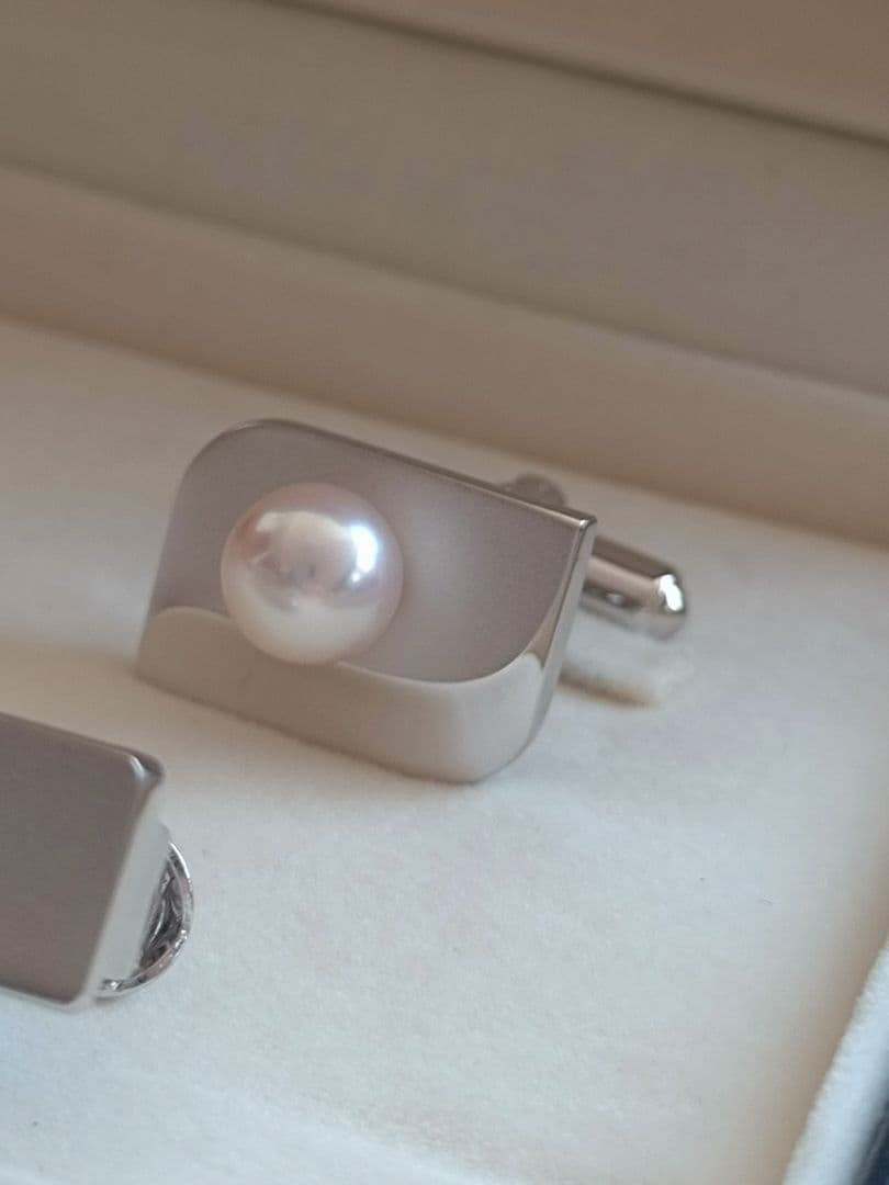 未使用　田崎真珠　カフス　タイホルダー　セット　TASAKI パール　シルバー
