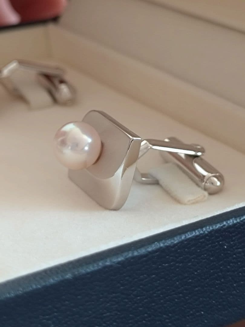 未使用　田崎真珠　カフス　タイホルダー　セット　TASAKI パール　シルバー