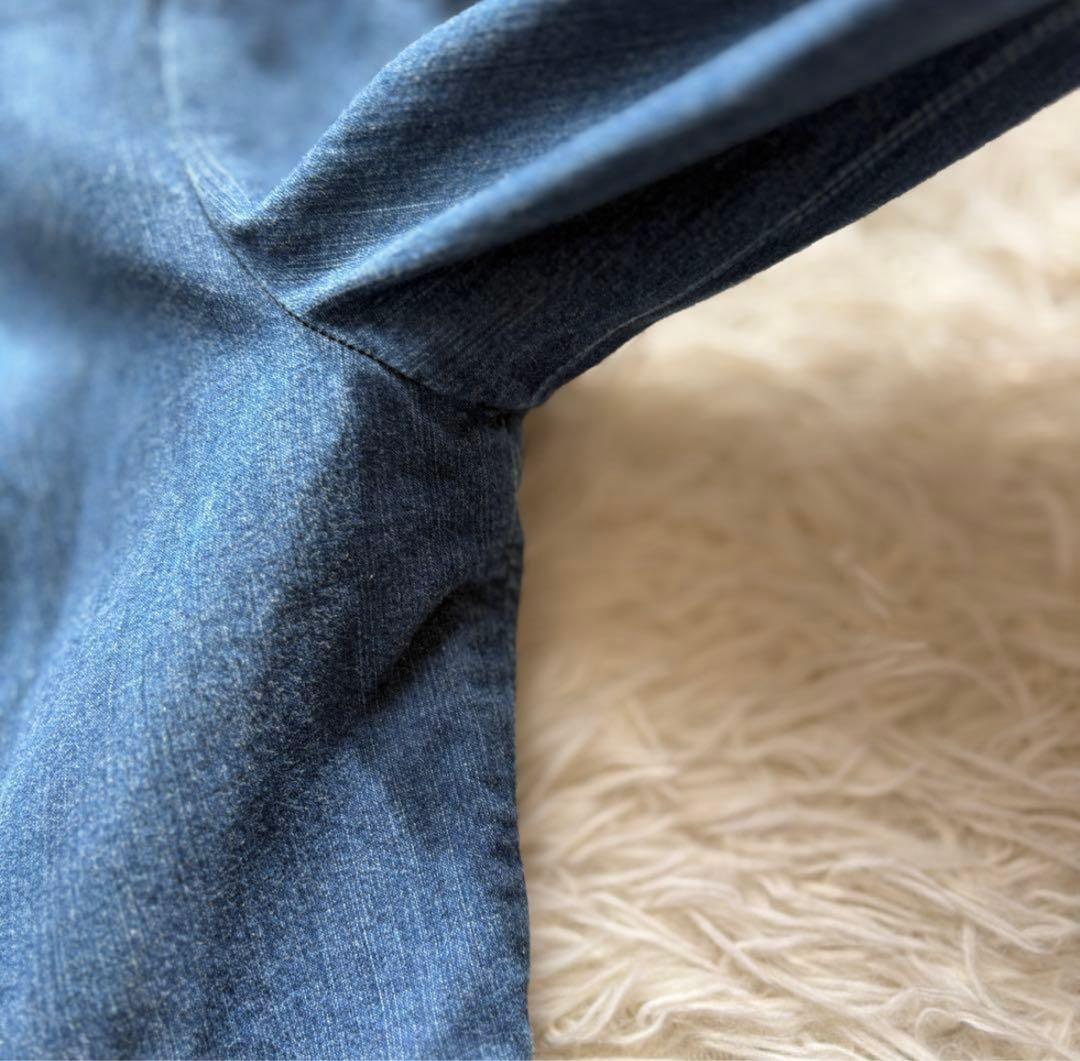 【美品】42 袖リボン　パールボタン　エムズグレイシー　デニムジャケット　20年