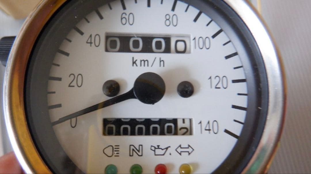 ガレージT&F ミニスピードメーター(ホワイト)インジケーター内蔵