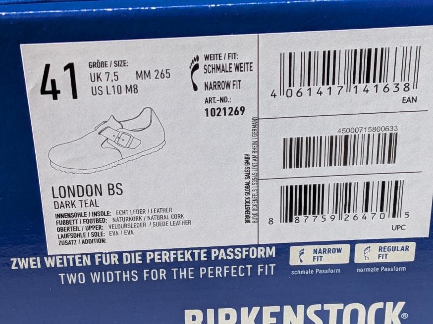 新品BIRKENSTOCK LONDONダークティール スエードレザーシューズ