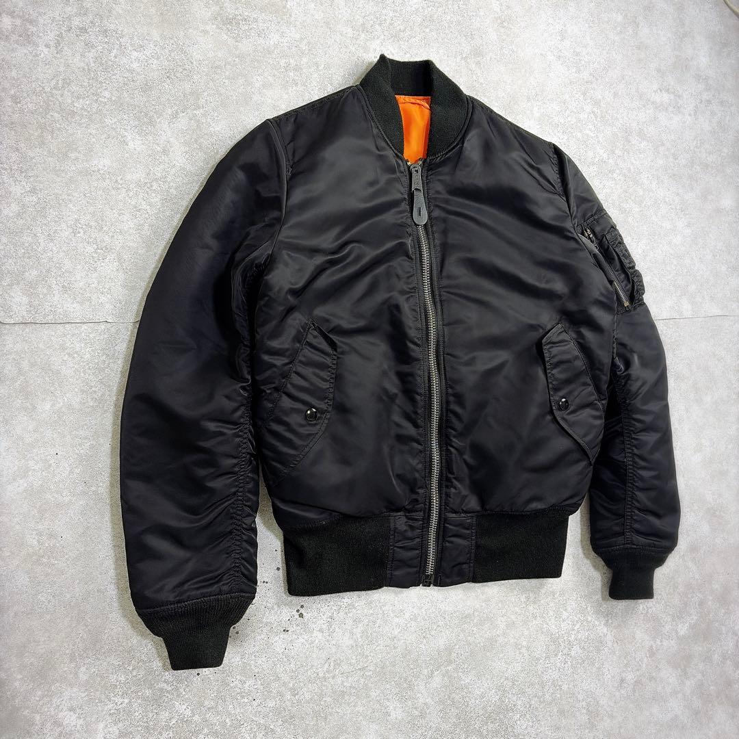 【美品】ALPHA アルファ MA-1 フライトジャケット サイズM ブラック
