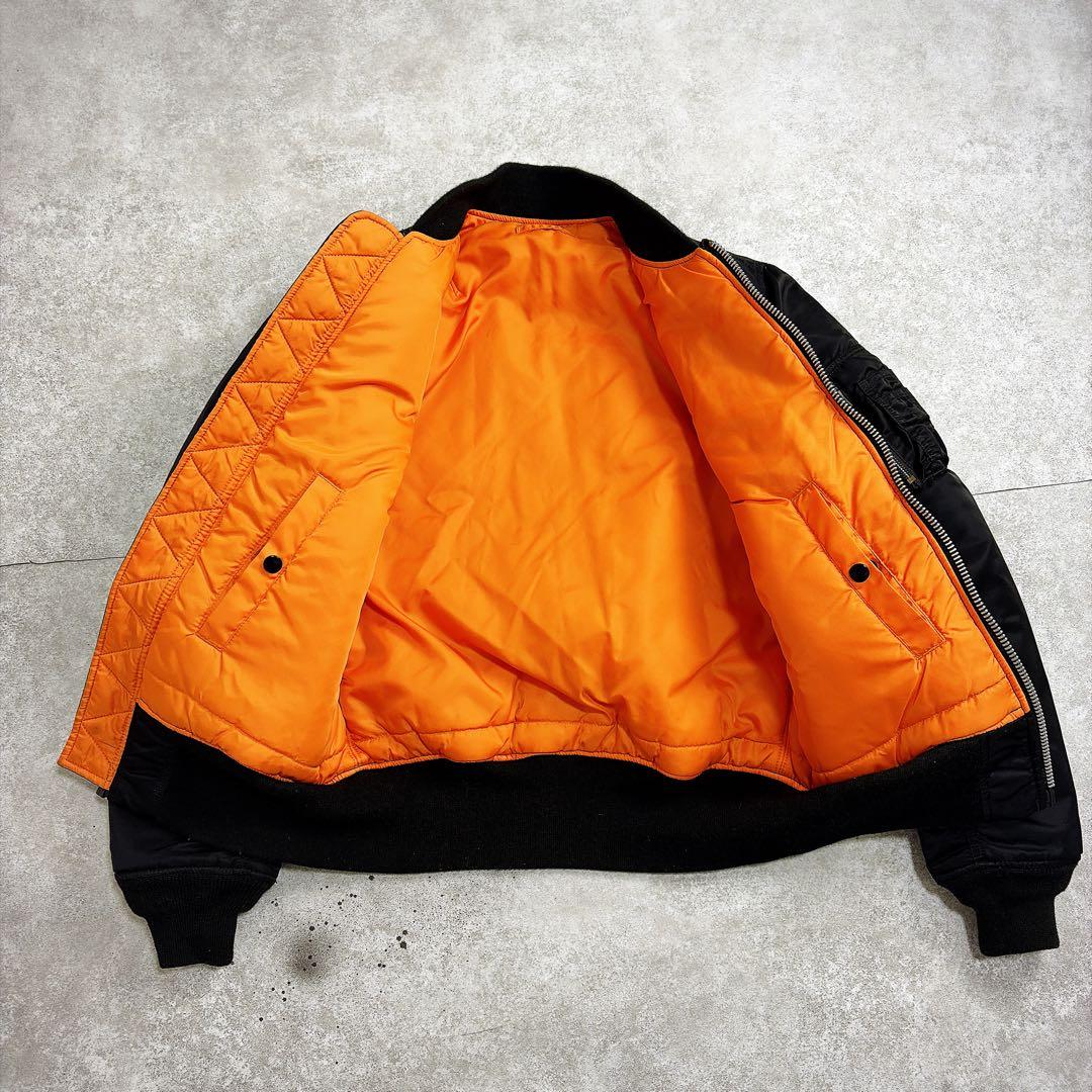 【美品】ALPHA アルファ MA-1 フライトジャケット サイズM ブラック