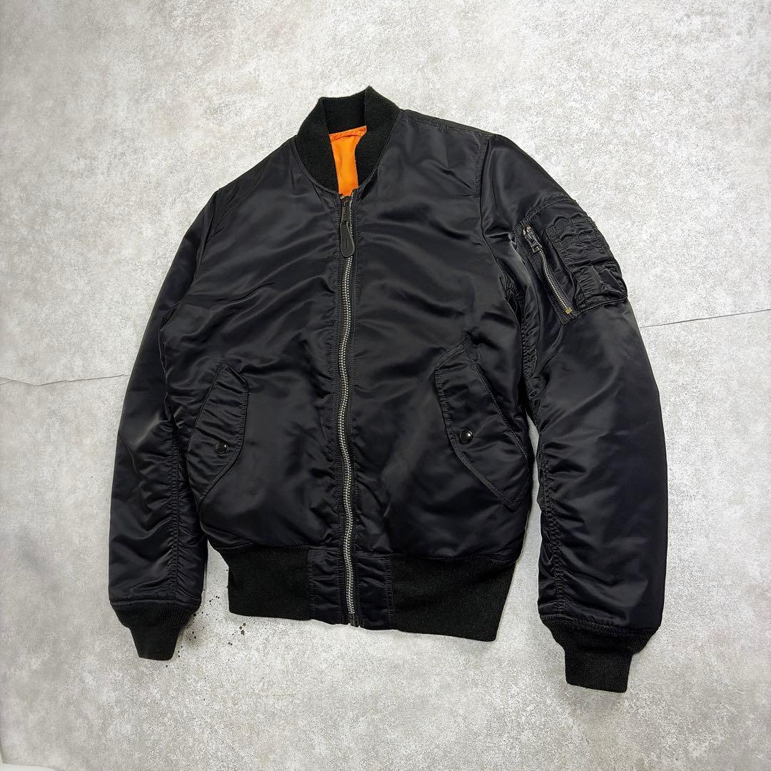 【美品】ALPHA アルファ MA-1 フライトジャケット サイズM ブラック