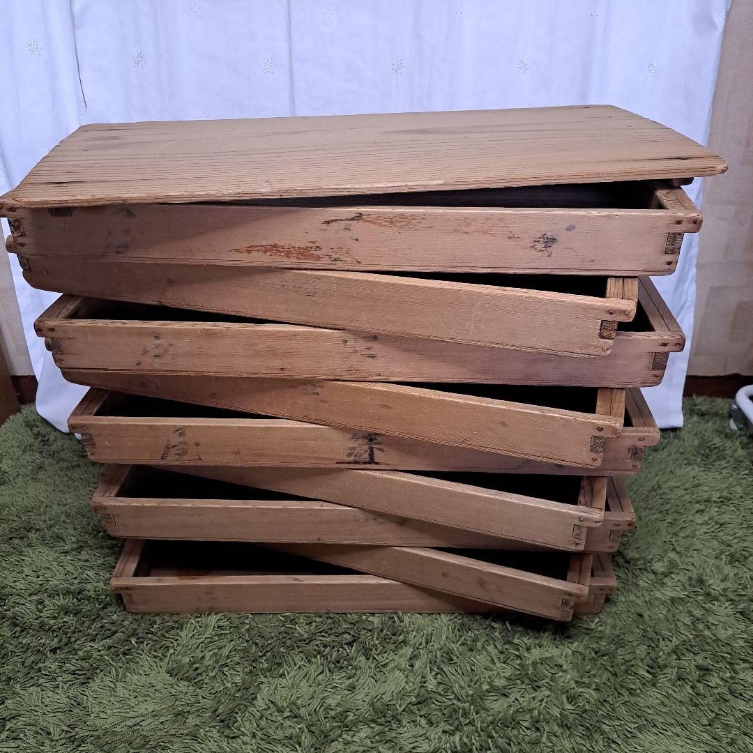 昭和レトロ　もろぶた　餅入れ　木箱　ばんじゅう　もち箱　9箱+蓋セット