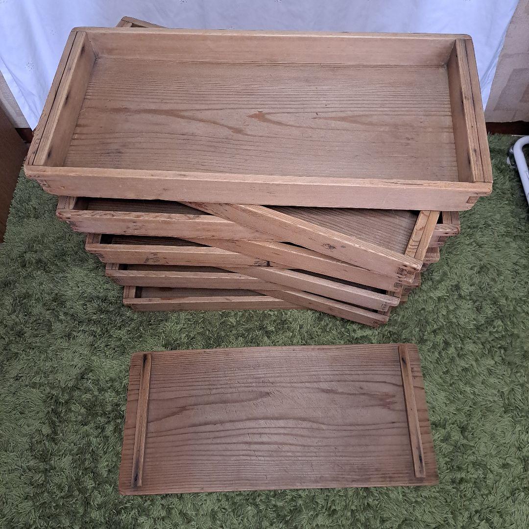 昭和レトロ　もろぶた　餅入れ　木箱　ばんじゅう　もち箱　9箱+蓋セット