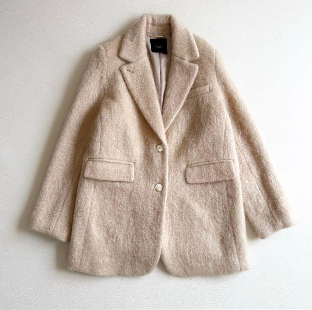 anuans モヘアシャギーテーラードジャケット