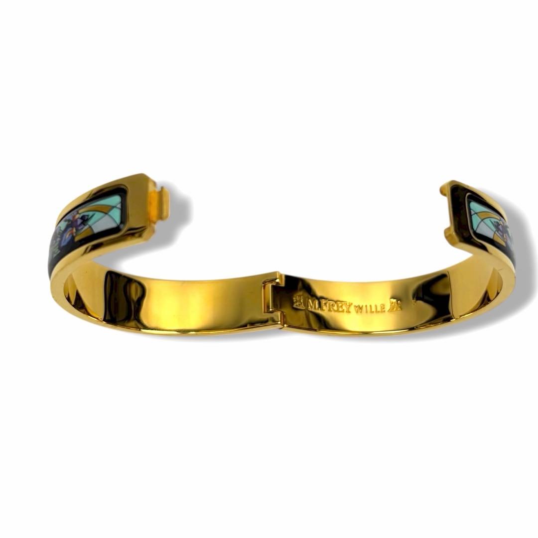 【美品】MICHAELA FREY ミカエラフレイ バングル 花柄 ゴールド