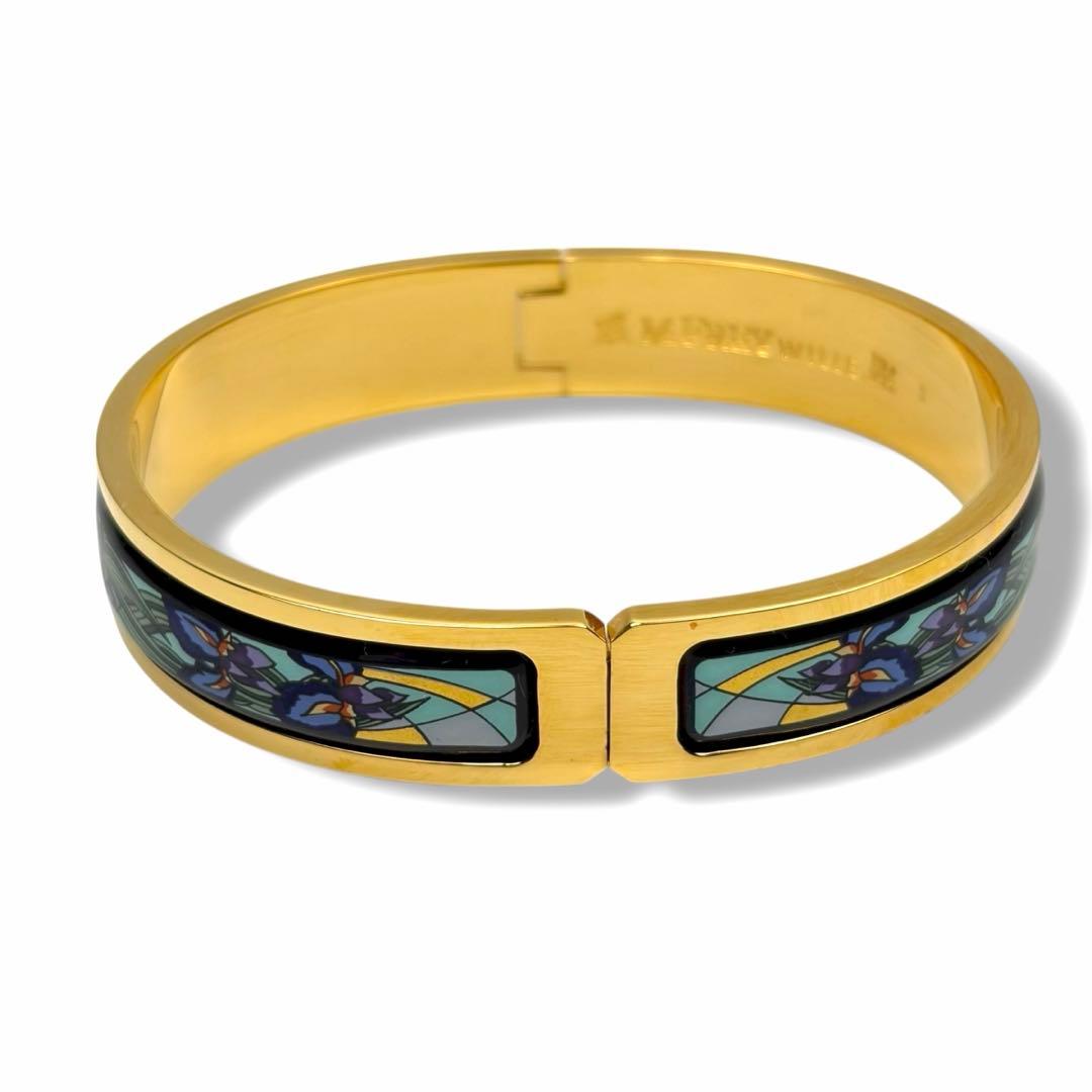 【美品】MICHAELA FREY ミカエラフレイ バングル 花柄 ゴールド