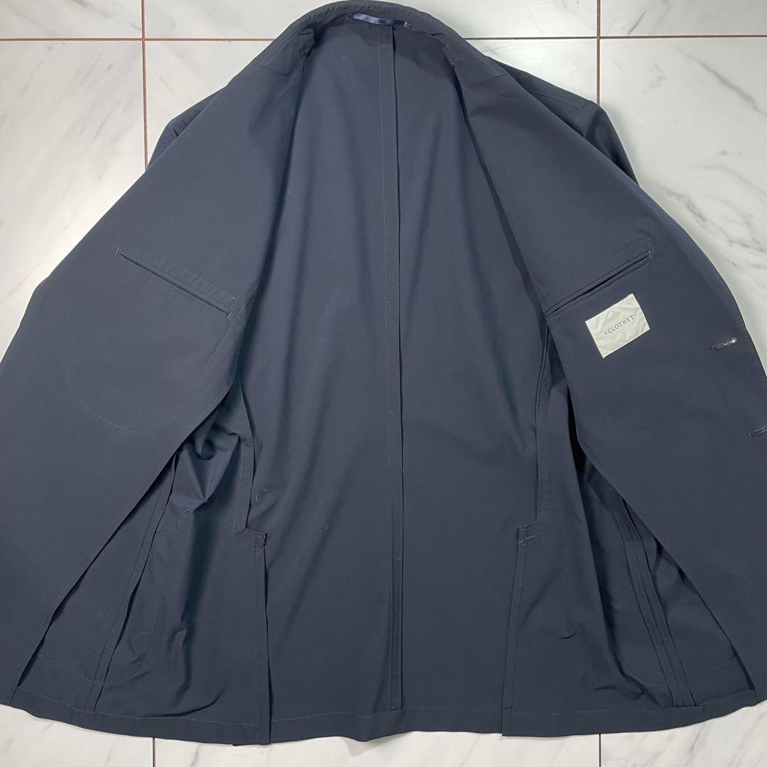 +CLOTHET 春夏セットアップ ポリエステル easy 伸縮 紺 上2 下3