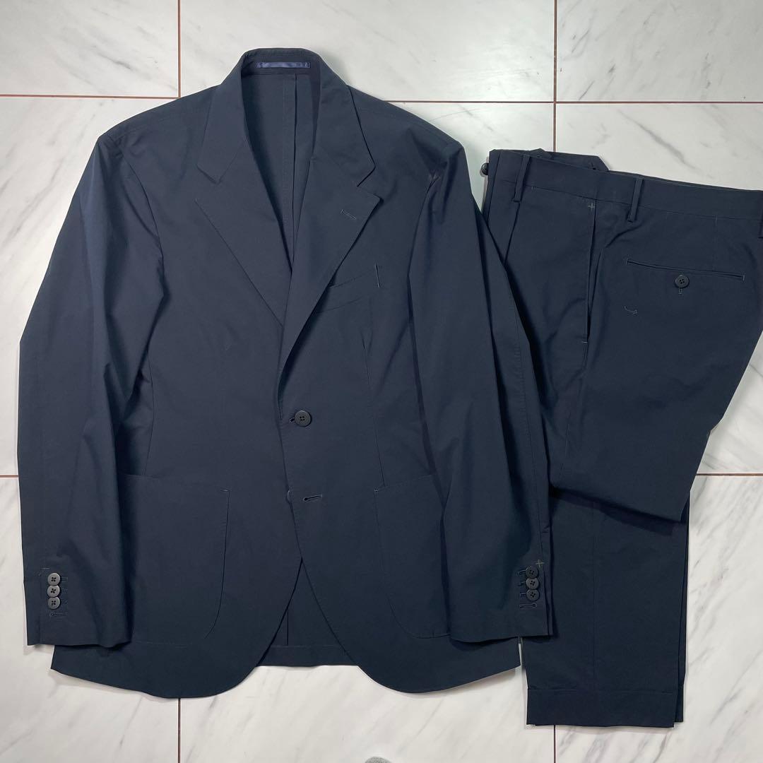 +CLOTHET 春夏セットアップ ポリエステル easy 伸縮 紺 上2 下3