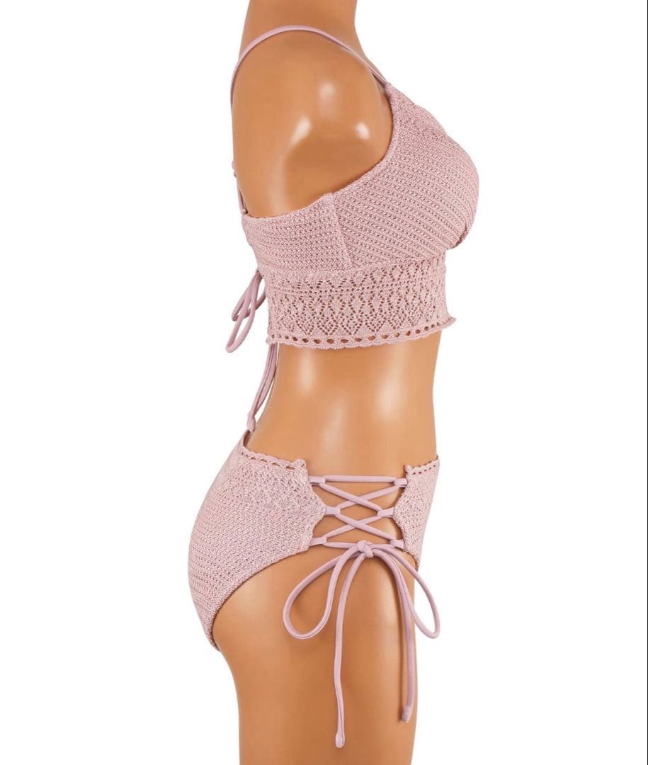 ふ*り様 ラメニットスカラップビキニ 水着 LIP SERVICE リップサービ