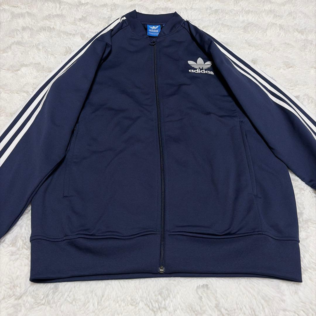 希少 美品 アディダス トラックジャケット 濃紺ネイビー 2XL