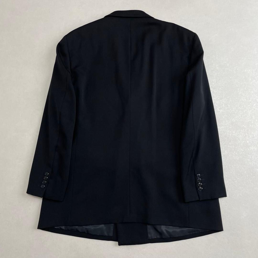 セヴィルロウ セットアップ ダブルスーツ ブラック カシミヤ混 アジャスター