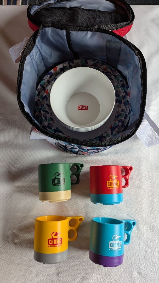 チャムス CHUMS 　迷彩柄のボウルセット(x4) マグカップセット