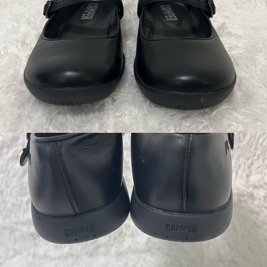 未使用級 CAMPER スパイラルコメット メリージェーン 37 ブラック