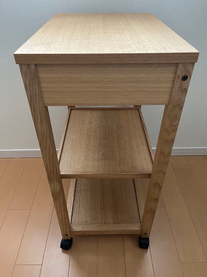 【出品5/7まで　最終価格】無印良品　木製キッチンワゴン　タモ材　廃盤品
