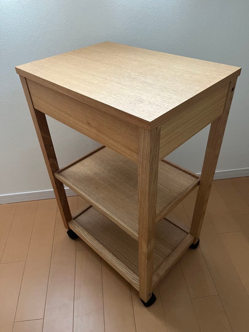 【出品5/7まで　最終価格】無印良品　木製キッチンワゴン　タモ材　廃盤品