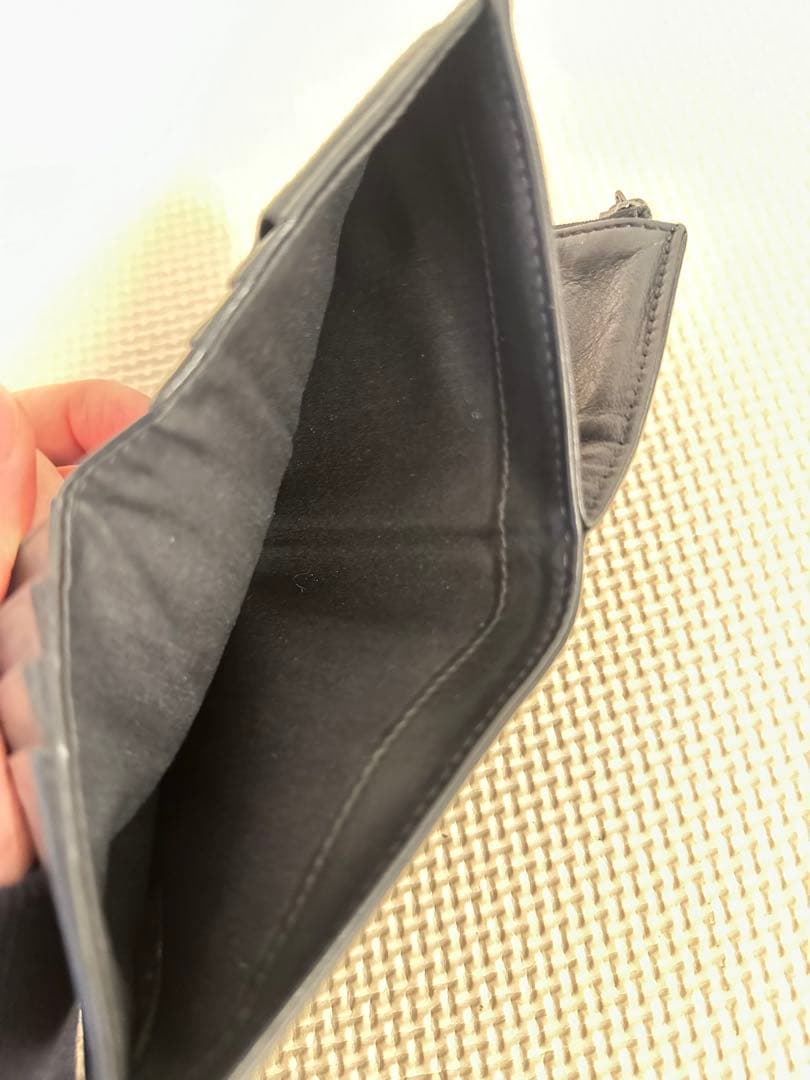 マルジェラ　二つ折り財布 ファスナー付き　ブラック